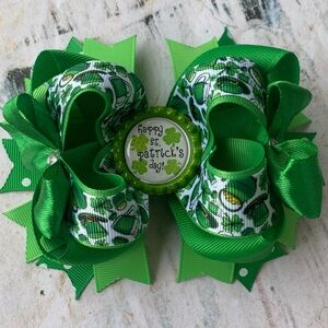 St. Patrick’s Day Hair Bow Double Stacked Layered Bow
